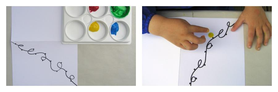 Fingerprint Christmas Lights Card 2