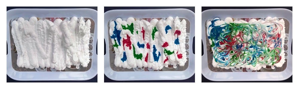 Shaving Cream Dyed Easter Eggs