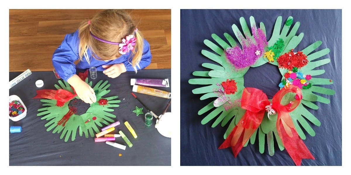 Handprint Christmas Wreath Craft for Kids