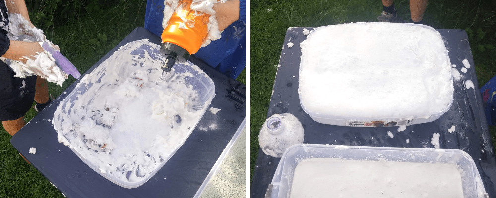 Fizzing and Foaming Shaving Cream Car Wash