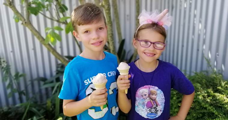 Kids Enjoying Yummy 2 Ingredient Homemade Ice Cream