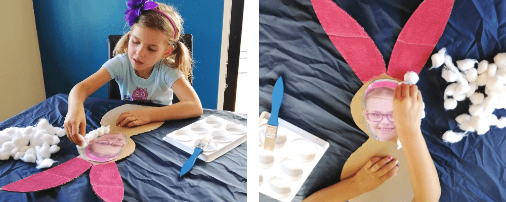 Cotton Wool Easter Bunny Craft for Kids: assembling your Easter bunny