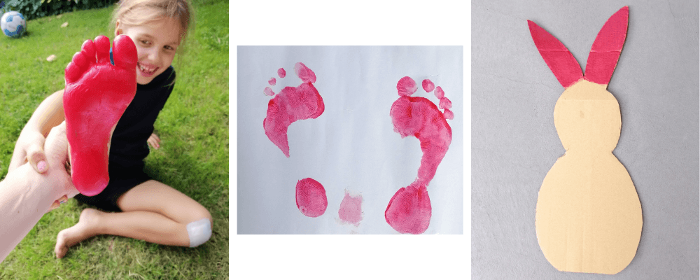 How to create the bunny feet for this cute Cotton Wool Easter Bunny