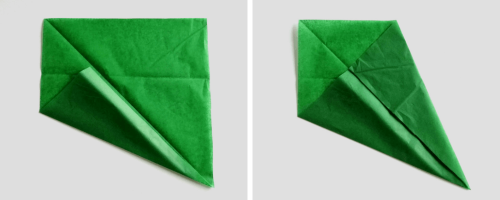 How to fold the tissue paper squares in prepartion to make the tissue paper Matariki stars
