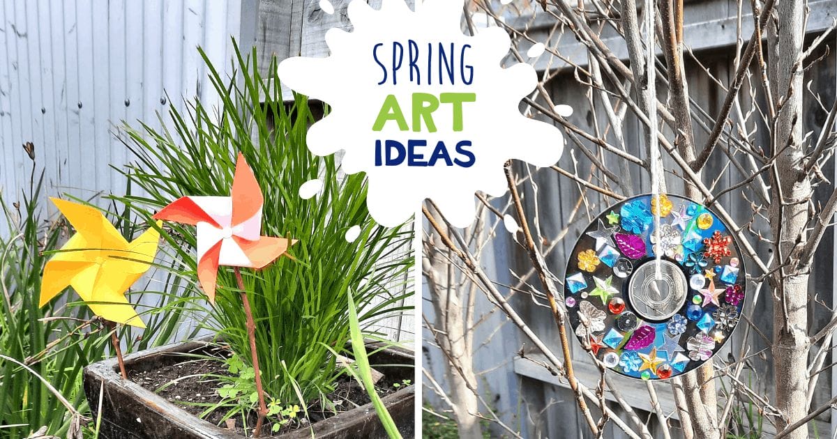 Fun Spring Art Ideas: How to Make a Paper Pinwheel & CD Wind Spinner