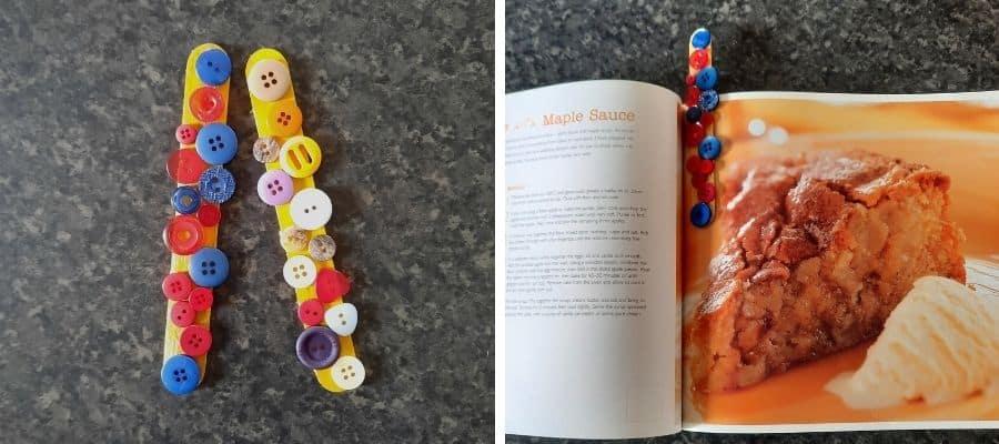 Button Bookmarks - cute idea for Mother's Day crafts