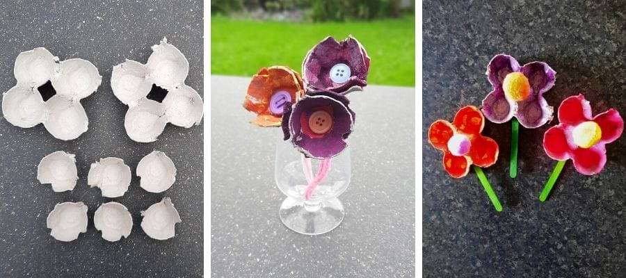 Egg Carton Flowers - cute ideas for Mother's Day Crafts