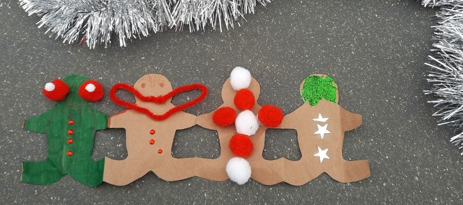 Christmas Gingerbread Men Cookies Paper Chain